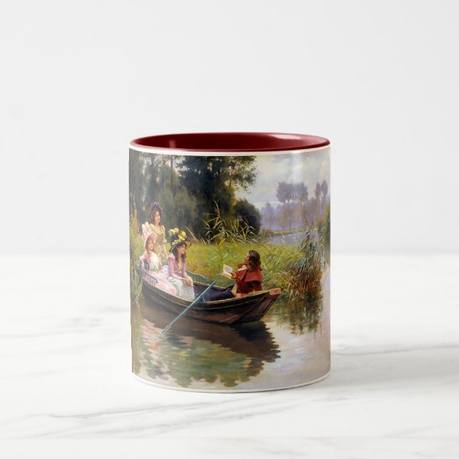 Tasse 2 Couleurs Trois dames et un homme dans un bateau (Centre)