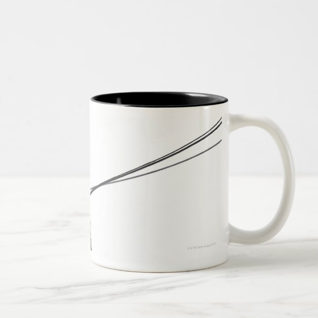 Tasse 2 Couleurs Trois dobermann sur la laisse (Droit)