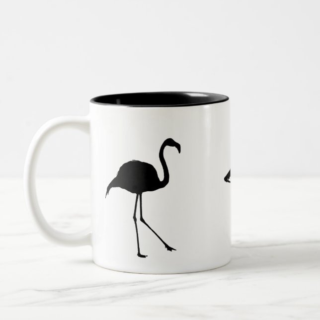 Tasse 2 Couleurs Trois Flamants roses (Gauche)
