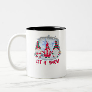 Tasse 2 Couleurs Trois Gnomes En Rouge Laisser Il Neige Gnome Noël