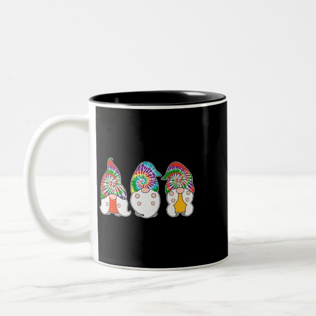 Tasse 2 Couleurs Trois Gnomes Hippie Tee - shirt Paix Gnome Funny R (Gauche)