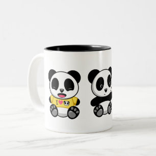 Tasse 2 Couleurs Trois mignons petits pandas