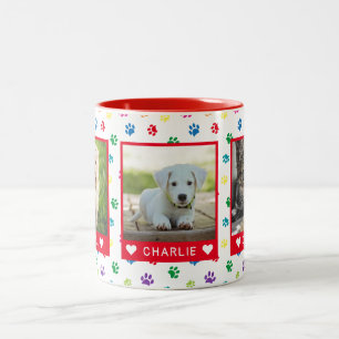 Tasse 2 Couleurs Trois noms de photos d'animaux de compagnie Emprei
