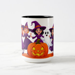 Tasse 2 Couleurs Trois petites sorcières dansant autour d'une citro