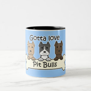 Tasse 2 Couleurs Trois Pitbulls