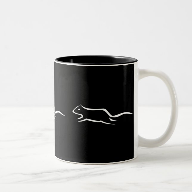 Tasse 2 Couleurs Trois rats courants blancs (Droit)
