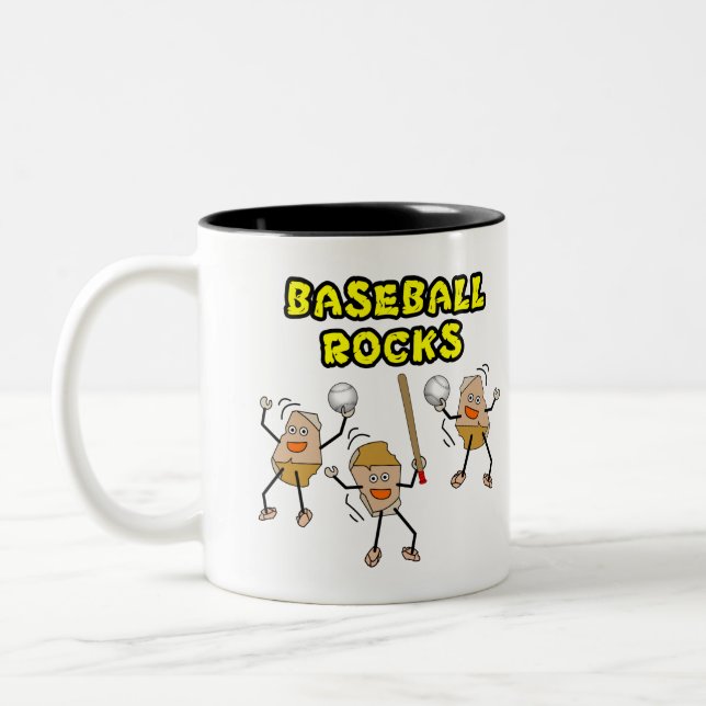 Tasse 2 Couleurs Trois rochers de baseball (Gauche)