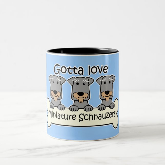 Tasse 2 Couleurs Trois Schnauzers miniatures (Centre)