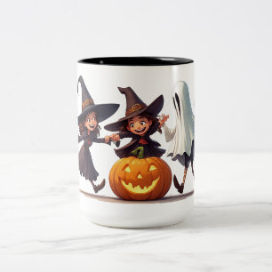 Tasse 2 Couleurs Trois Sorcières Et Danse De Citrouille Lumineuse �