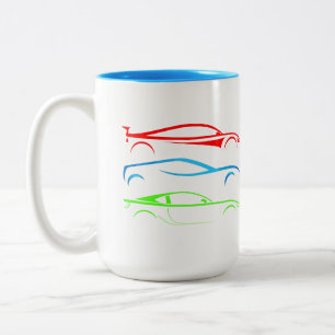 Tasse 2 Couleurs Trois voitures de sport