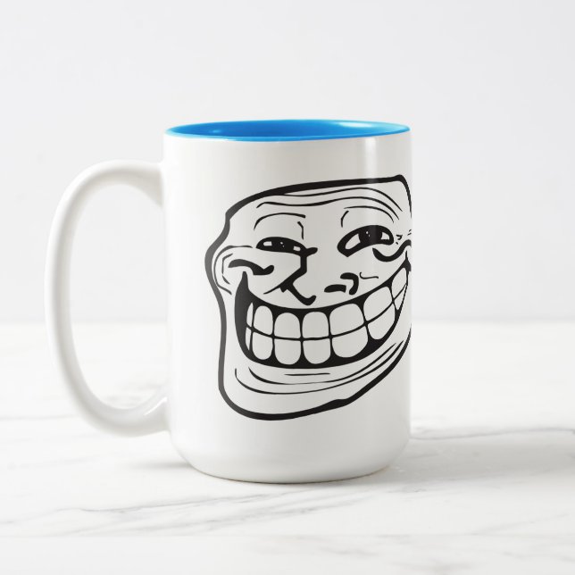 Tasse 2 Couleurs Troll LeMe Memes TROLLIN VISAGE DRÔLE - MODIFIABLE (Gauche)
