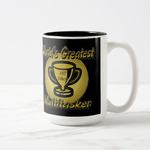Tasse 2 Couleurs Trophée du plus grand multitâcheur du monde