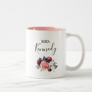 Tasse 2 Couleurs Tropical Colorful Summer Floral Mme Mariée nouvell