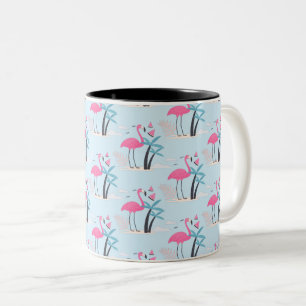 Tasse 2 Couleurs Tropical Cute drôle d'aquarelle flamingo