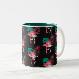 Tasse 2 Couleurs Tropical Cute drôle d'aquarelle flamingo motif Tw