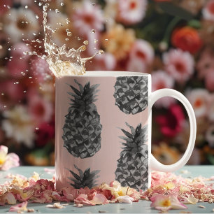 Tasse 2 Couleurs Tropical Grey & Pink Ananas Motif sans couture
