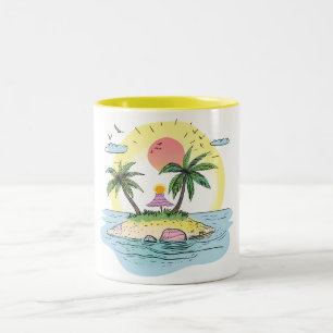 Tasse 2 Couleurs Tropical Island Sunset Vaisselle de Boisson