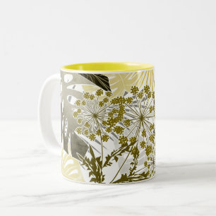 Tasse 2 Couleurs Tropical motif monstera palm feuille exotique