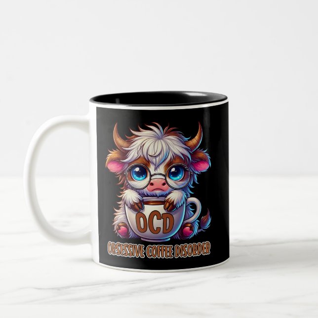 Tasse 2 Couleurs Trouble de café obsessionnel  (Gauche)