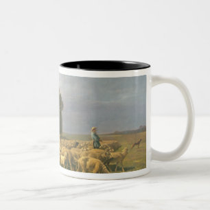 Tasse 2 Couleurs Troupeau des moutons dans un paysage