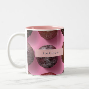 Tasse 2 Couleurs Truffe au Chocolat Élégante Personnalisée
