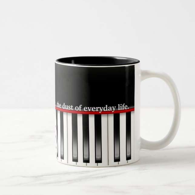 Tasse 2 Couleurs Truisme musical avec piano (Droit)