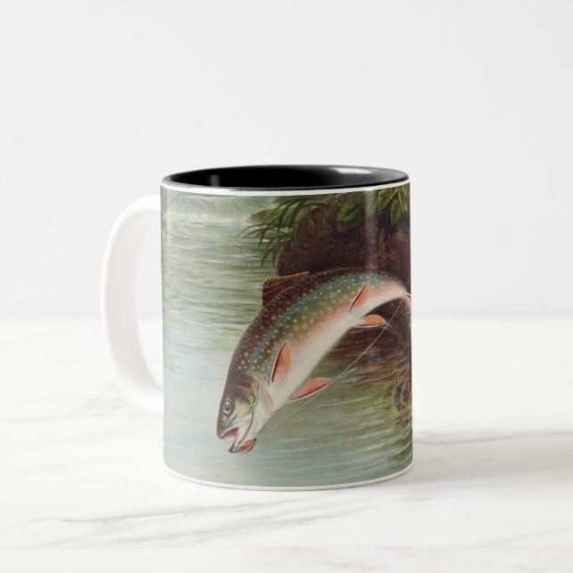 Tasse 2 Couleurs Truite de ruisseau Leaping par Samuel Kilbourne (1 (Devant gauche)