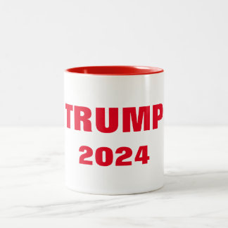 Tasse 2 Couleurs Trump 2024 Cool blanc rouge personnalisé Fête cade