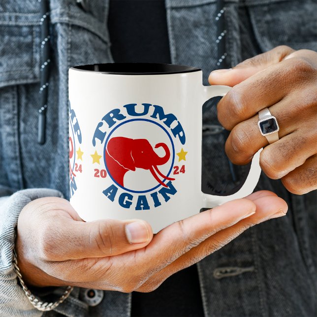 Tasse 2 Couleurs TRUMP DE NOUVEAU éléphant rouge 2024 (Créateur téléchargé)