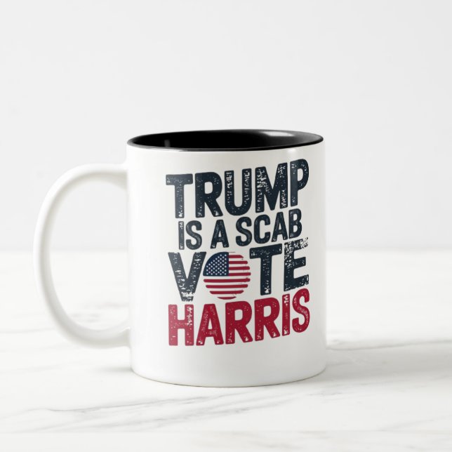 TASSE 2 COULEURS TRUMP EST UN SCAB VOTE HARRIS (Gauche)