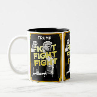 Tasse 2 Couleurs Trump Fight : Diriger la révolution mème - Rejoign