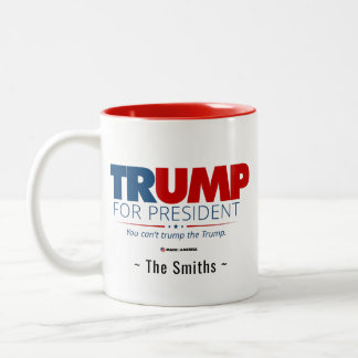 Tasse 2 Couleurs Trump for President Ajoutez votre nom de famille