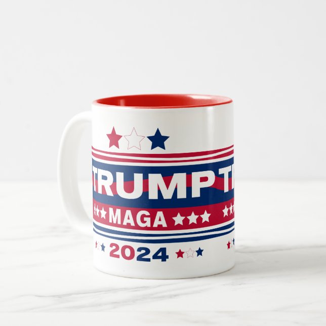 TASSE 2 COULEURS TRUMP~MAGA~2024 (Devant gauche)