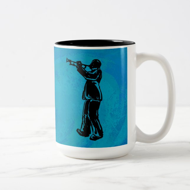 Tasse 2 Couleurs Trumpet bleu New York Boogie Nuits (Droit)