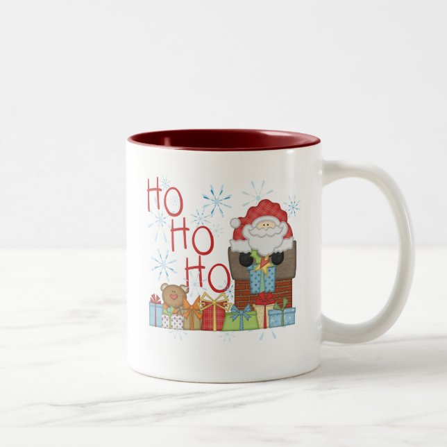 Tasse 2 Couleurs Tshirts et cadeaux père Noël Ho Ho Ho (Droit)