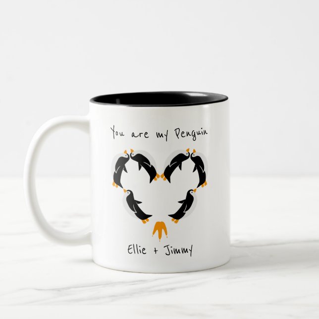 Tasse 2 Couleurs Tu es mon amour de pingouin (Gauche)