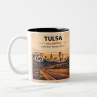 Tulsa Sunrise le long du café de la rue principale
