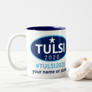 Tasse 2 Couleurs Tulsi 2020 politiques uniques de campagne de