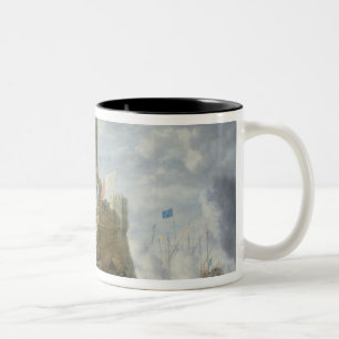 Tasse 2 Couleurs Turcs donnant l'assaut à un port maritime, 1641