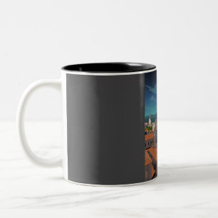 Tasse 2 Couleurs Turin Italie Vintage Minimal Rétro Affiche de voya