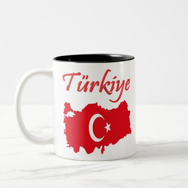 Tasse 2 Couleurs Turkey Country and Fan Design (Gauche)