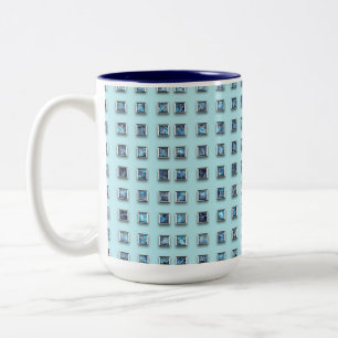Tasse 2 Couleurs Turquoise Bleu et Golden Gem Moderne