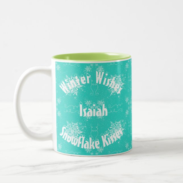 Tasse 2 Couleurs Turquoise du sud-ouest et flocon de neige (Gauche)