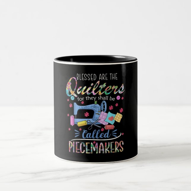 Tasse 2 Couleurs Tuyauteries De Piecemakers Quilting Sewing Gift (Centre)
