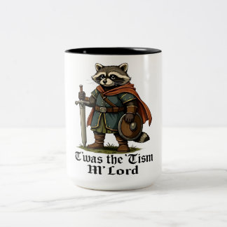Tasse 2 Couleurs TWAS The Tism M Lord Funny Vintage Raccoon Graphis