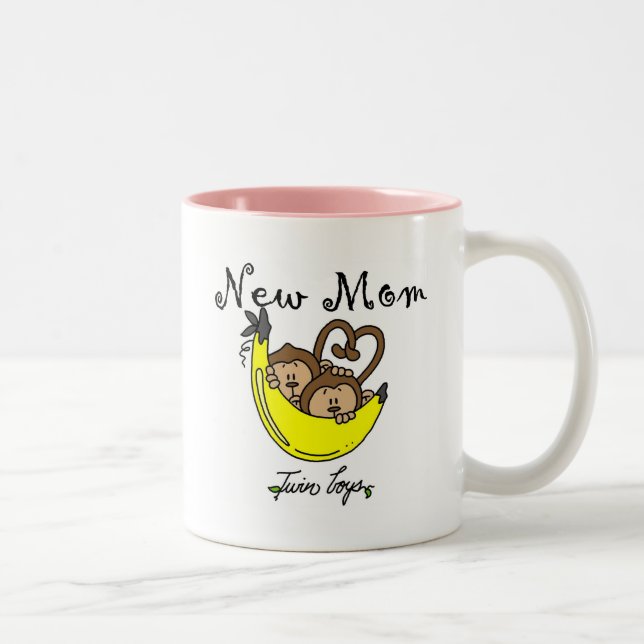 Tasse 2 Couleurs Twin Boys New Mom Tshirts et cadeaux (Droit)