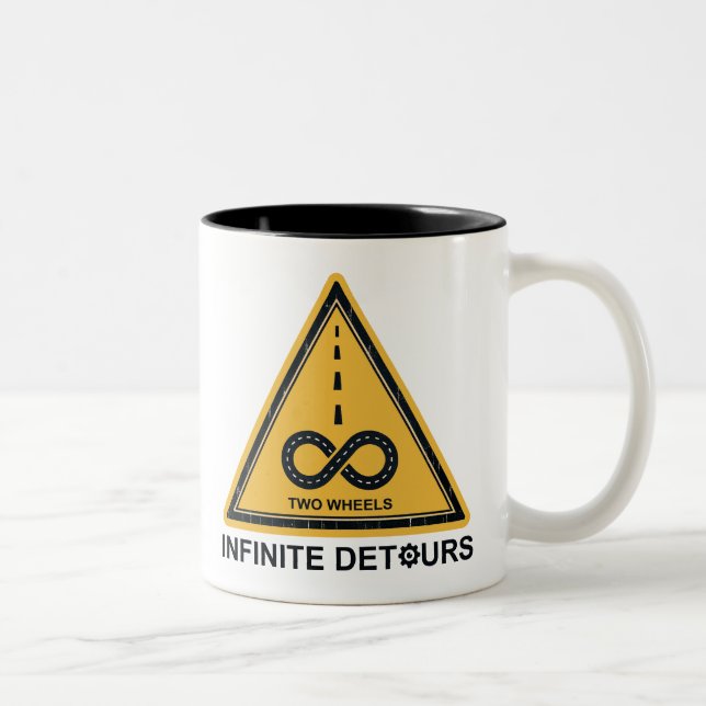 Tasse 2 Couleurs Two Wheels Infinite Detours Cycling (Droit)