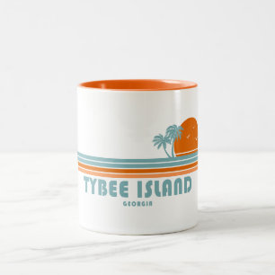 Tasse 2 Couleurs Tybee Island Georgie Palmiers Soleil