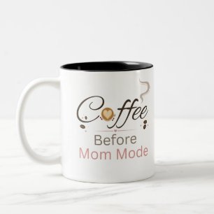 Tasse 2 Couleurs Typographie Café avant le mode Maman