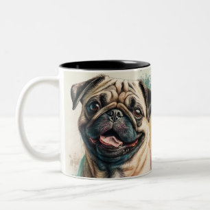 Tasse 2 Couleurs Typographie Cool simple et moderne Nom et photo